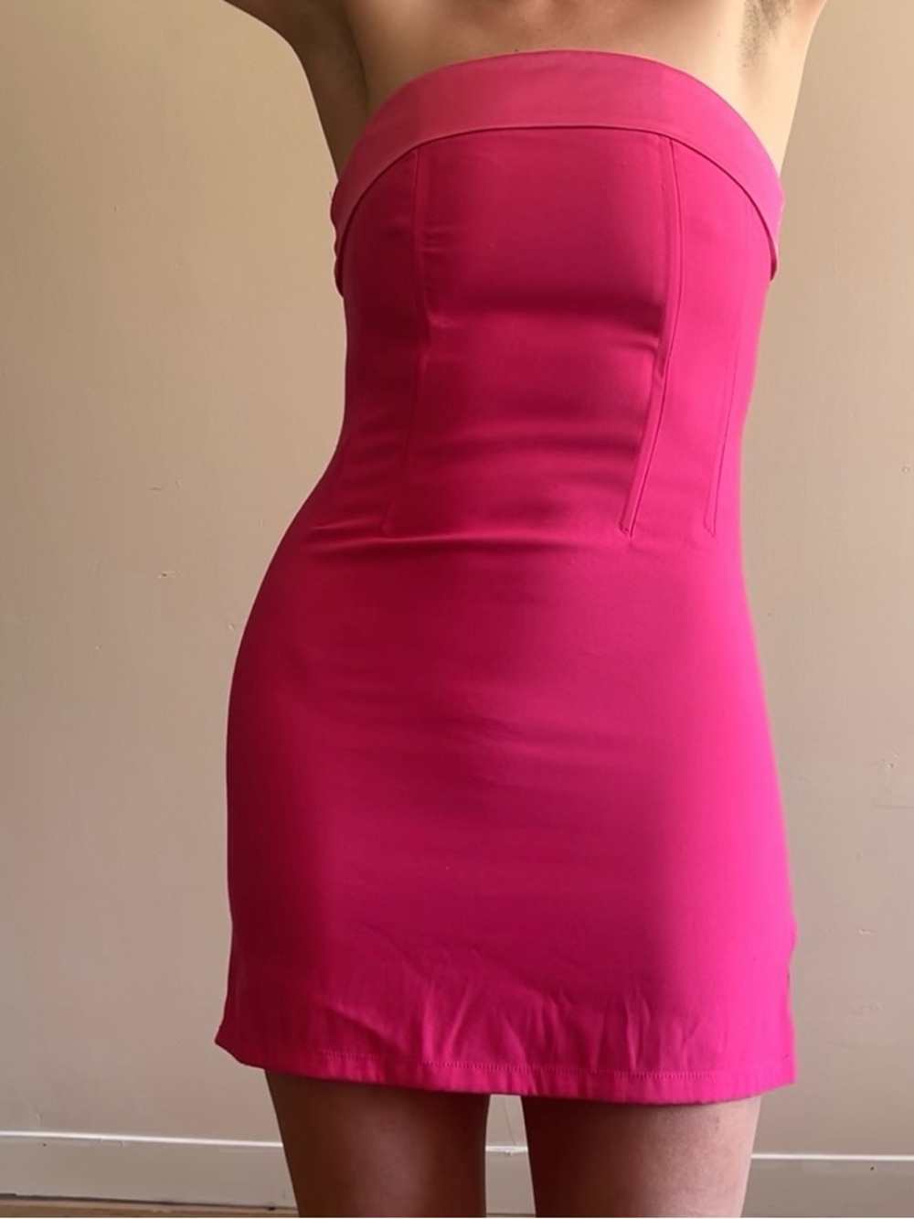 Sky To Moon Pink Mini Strapless Dress